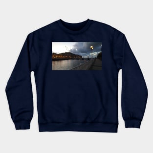 San Sebastian - Donestia - north Spain - the Basque country - Bay of Biscay- A walk by the bridge at sunset Crewneck Sweatshirt